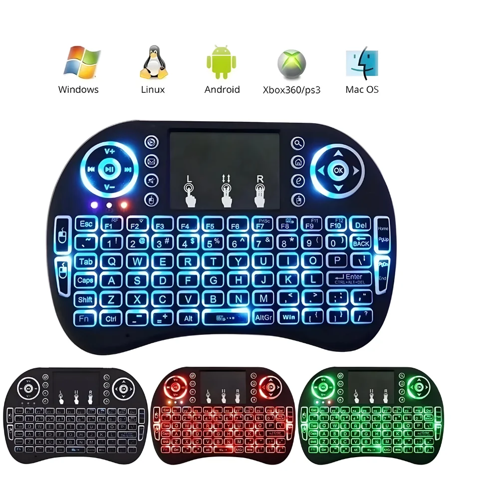 Mini Teclado Controle Usb Touchpad Smart Tv Tv Box Pc Ps3- Iluminado - Imagem 4