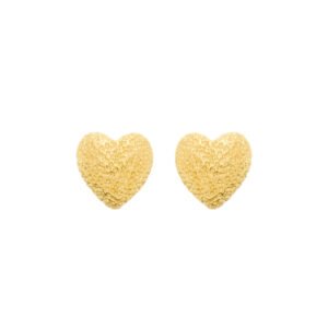 Brinco Dourado de Coração Irregular