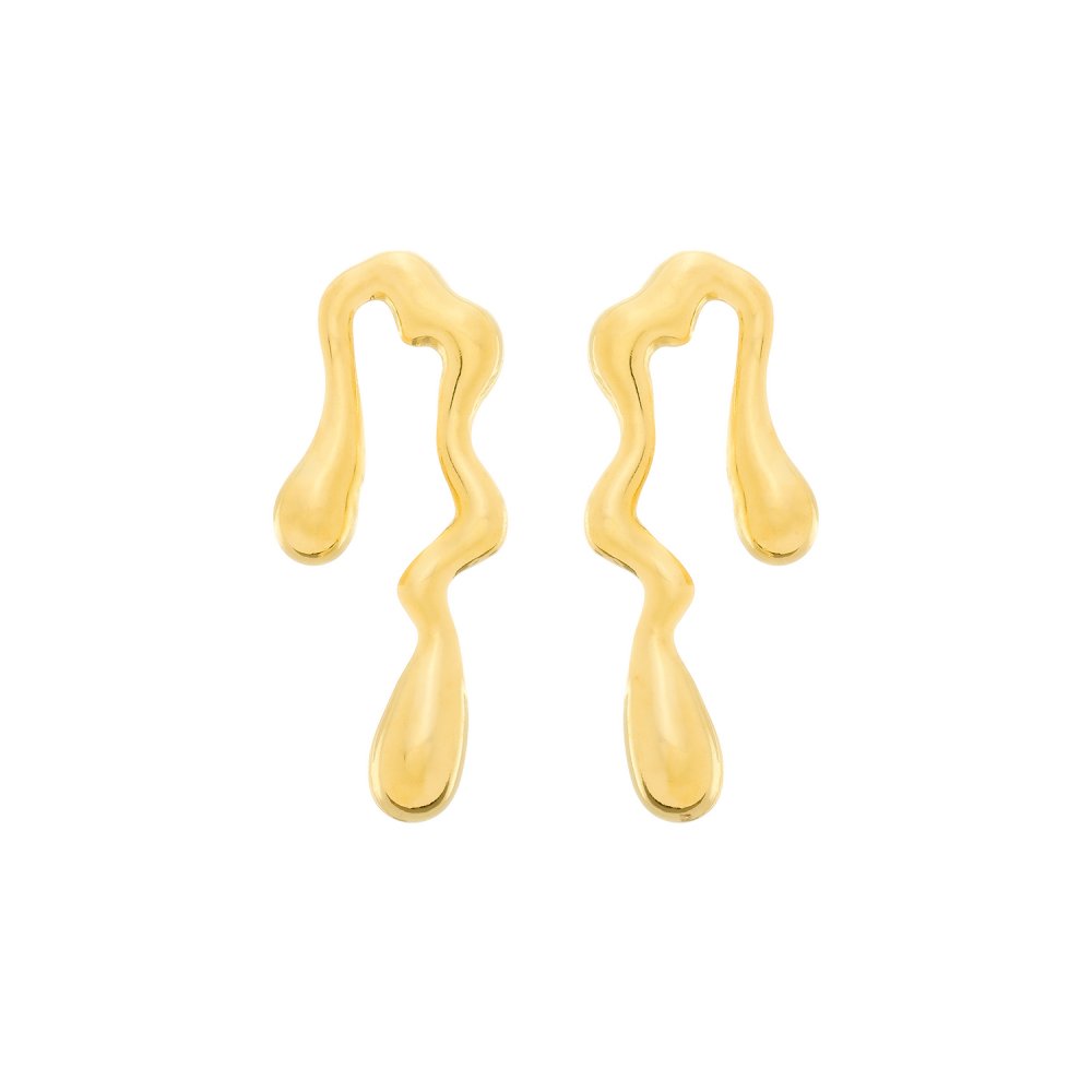 Brinco Dourado Orgânico de Gota