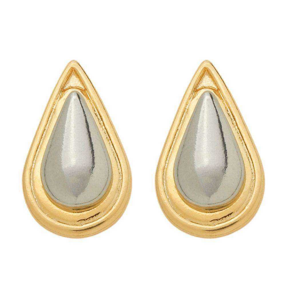 Brinco Dourado e Prateado Formato Gota