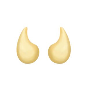 Brinco Dourado Gota Curvada Grande