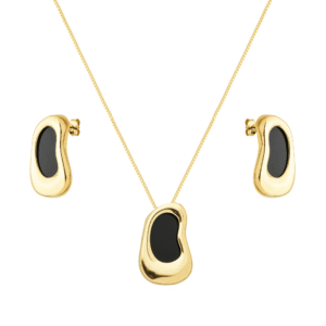 Conjunto Dourado Orgânico Preto
