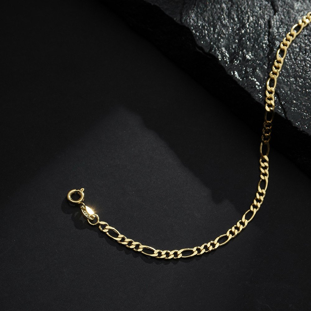 Pulseira Dourada Masculina Elo 3 por 1 - 4mm - Imagem 3