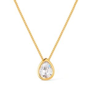 Colar Dourado de Gota em Zircônia