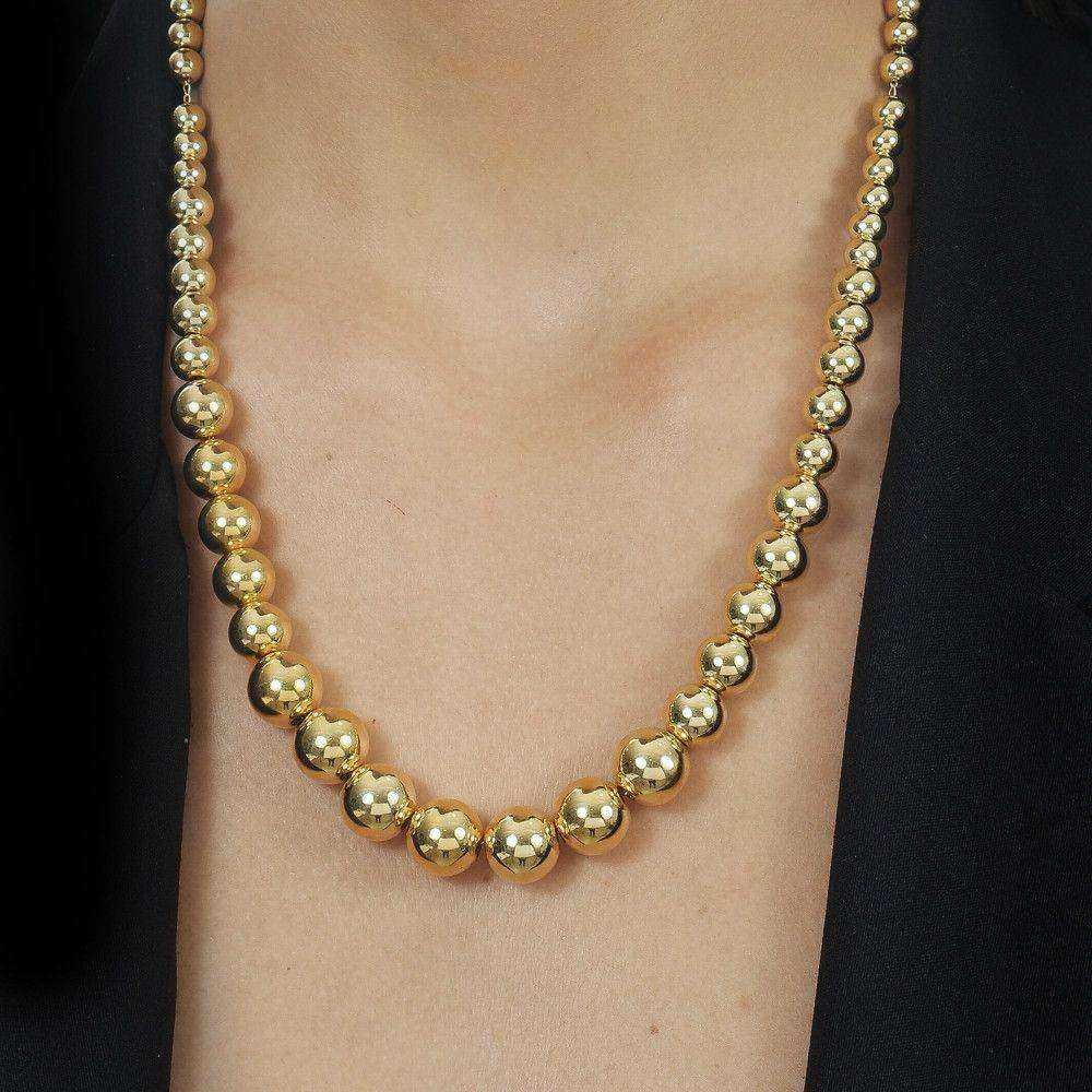 Colar Dourado de Bolas Crescentes - Imagem 2