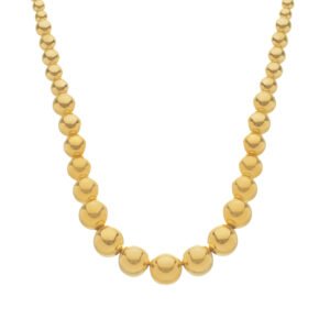 Colar Dourado de Bolas Crescentes