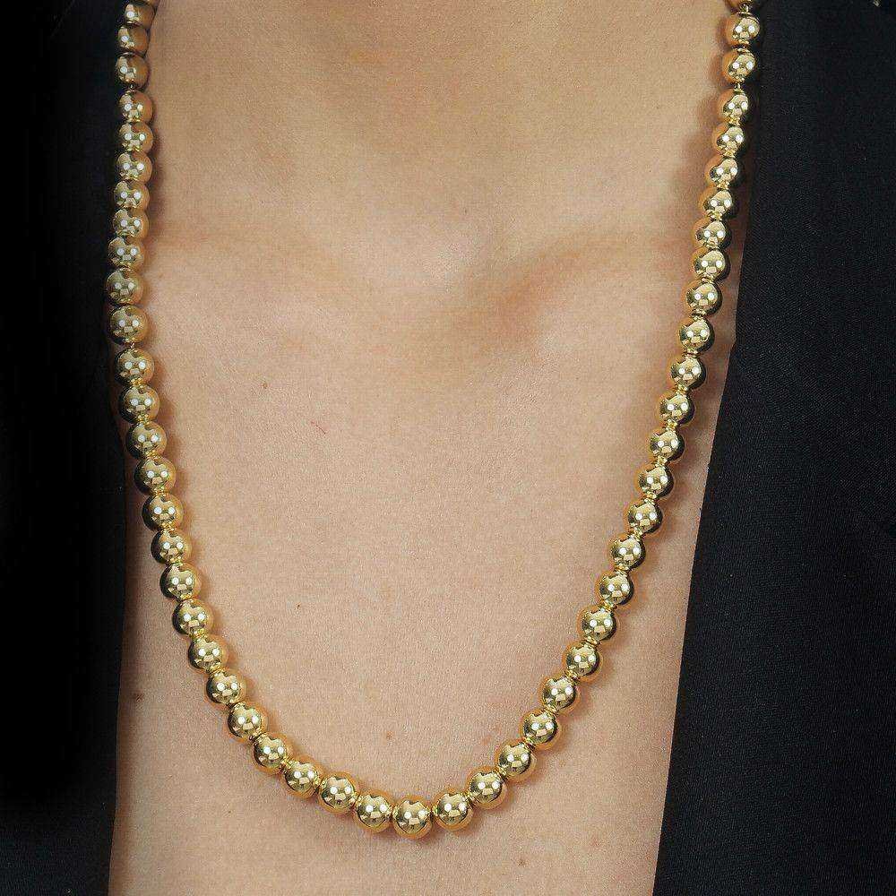 Colar Dourado de Bolas Médias - Imagem 2