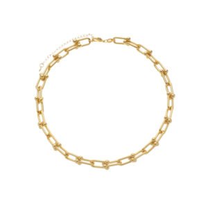Colar Dourado Chocker Corrente Elos Largos