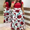 Novo Vestido Maxi de Verão para Mulheres com Estampa Floral, Cintura Alta, Lavável, Manga Curta, Tamanho Plus - Imagem 8