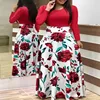 Novo Vestido Maxi de Verão para Mulheres com Estampa Floral, Cintura Alta, Lavável, Manga Curta, Tamanho Plus - Imagem 15