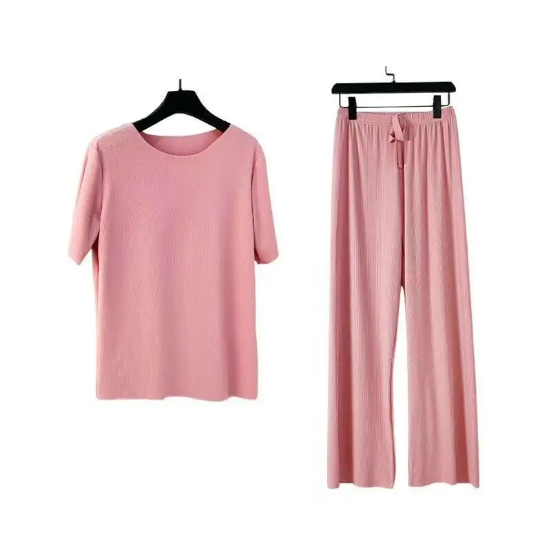 Conjunto de Pijamas de Verão 2026, Moda Casual, Tecido Leve, Conjunto de Duas Peças para Mulheres - Imagem 5
