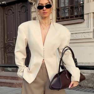 Cardigã casual feminino cor de damasco, moderno e elegante