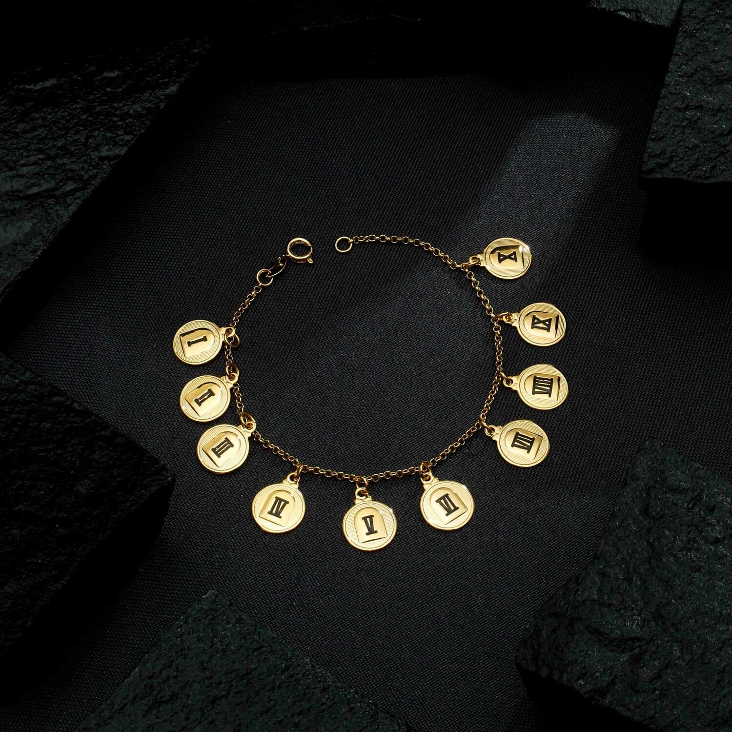 Pulseira Dourada 10 Dez Mandamentos - Imagem 3