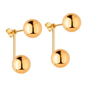 Brinco Dourado de Bola Duplo