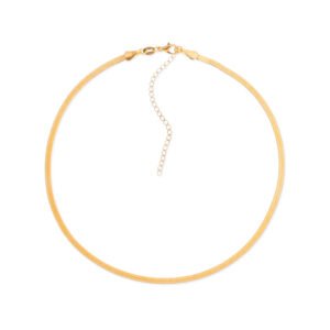 Colar Dourado Chocker de Fita