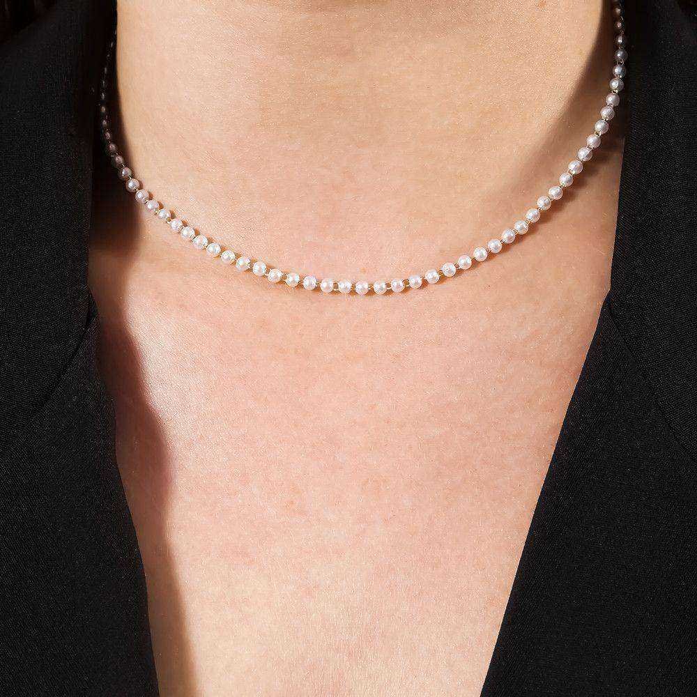 Colar Dourado Chocker de Pérolas - Imagem 2