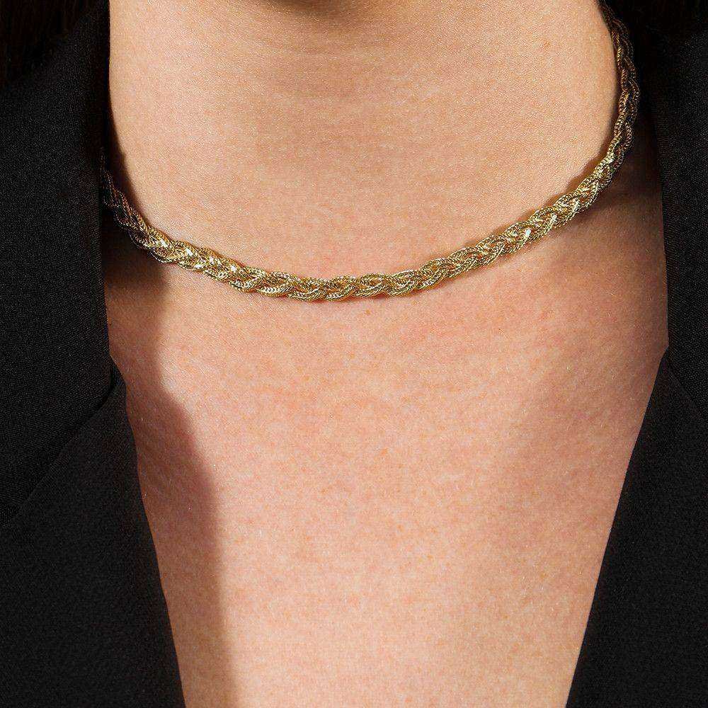 Colar Dourado Chocker Trançada - Imagem 2