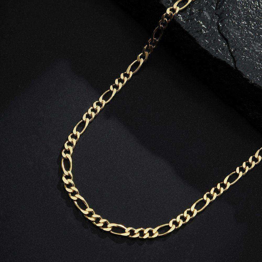Corrente Dourada Masculina Elo 3 por 1 - 3mm - Imagem 3