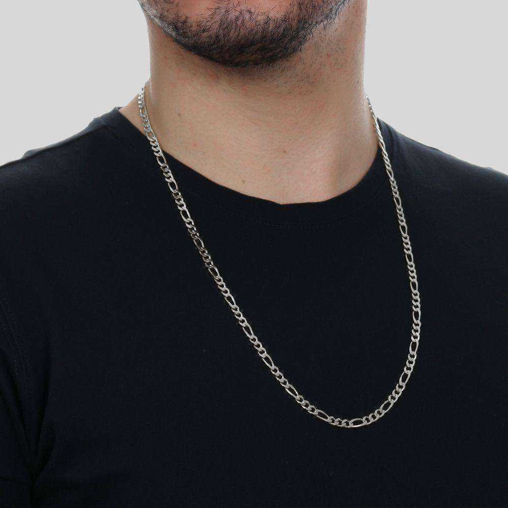 Corrente Prateada Masculina Elo 3 por 1 - Imagem 2