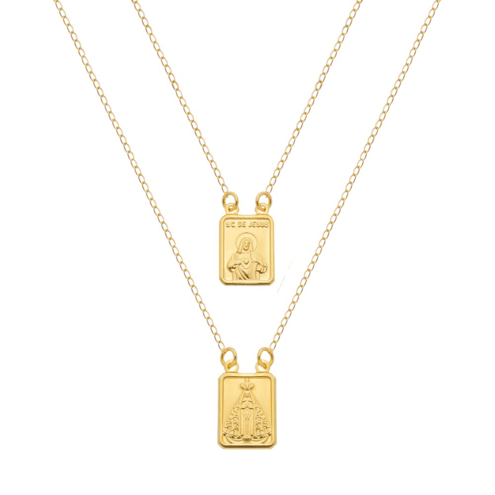Escapulário Dourado Masculino Tradicional