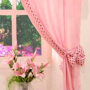 Cortina para quarto Ursinha Rosa 2 metros