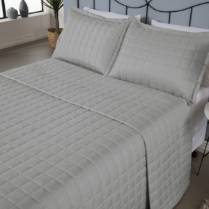 Kit Cobre Leito Matelado Dupla Face Soft 3 Peças Queen 100% Poliéster - Cinza
