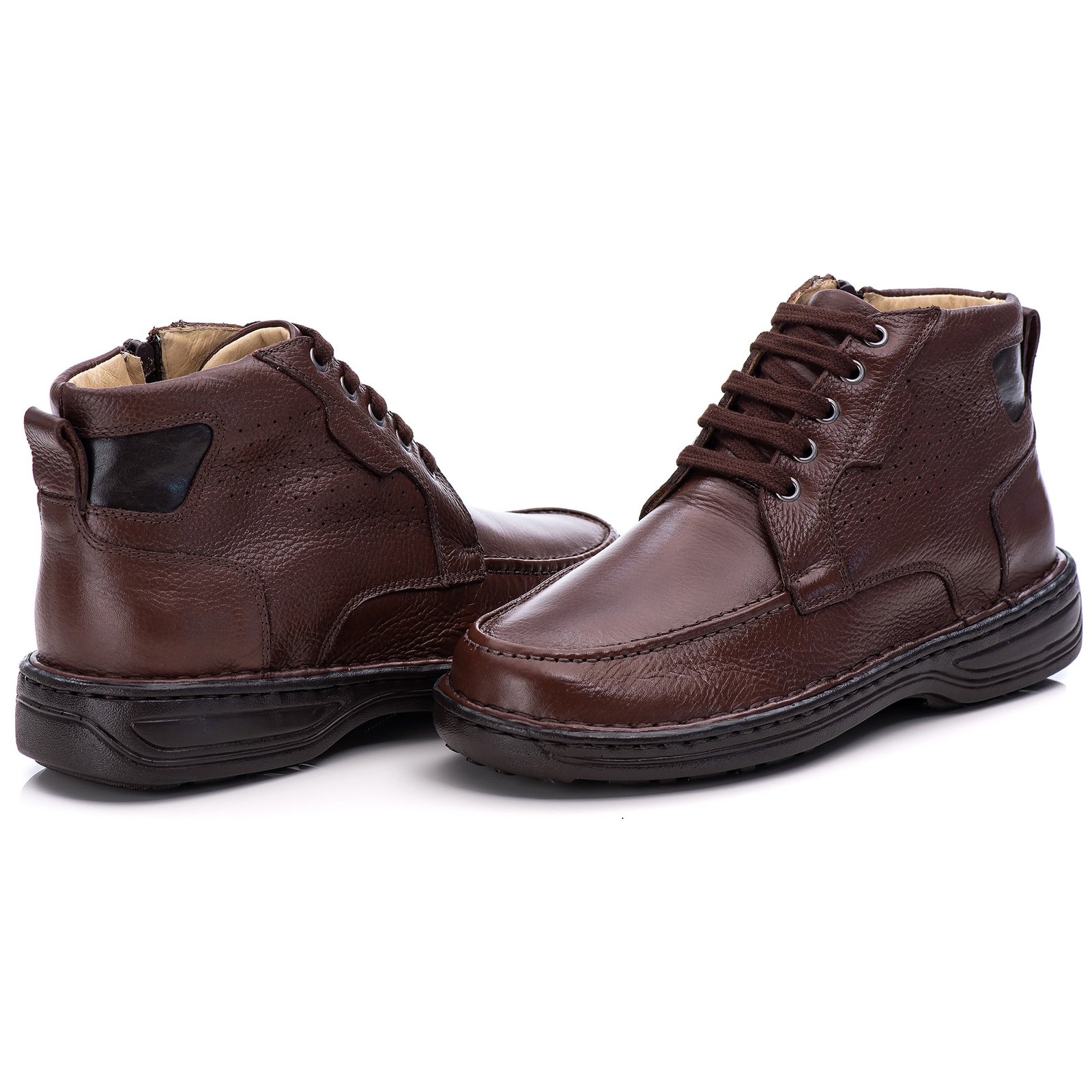 Sapato Casual Conforto Couro Marrom - Imagem 2