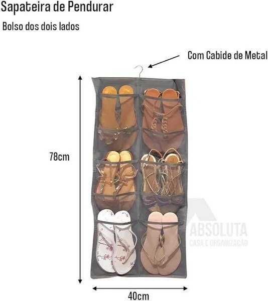 Sapateira de Porta 40x70 cm Top House TRC8175 Cinza - Imagem 3