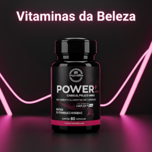 Power Mulher - Cabelo Pele Unha Premium - 18 Vitaminas e Minerais - 60 Caps