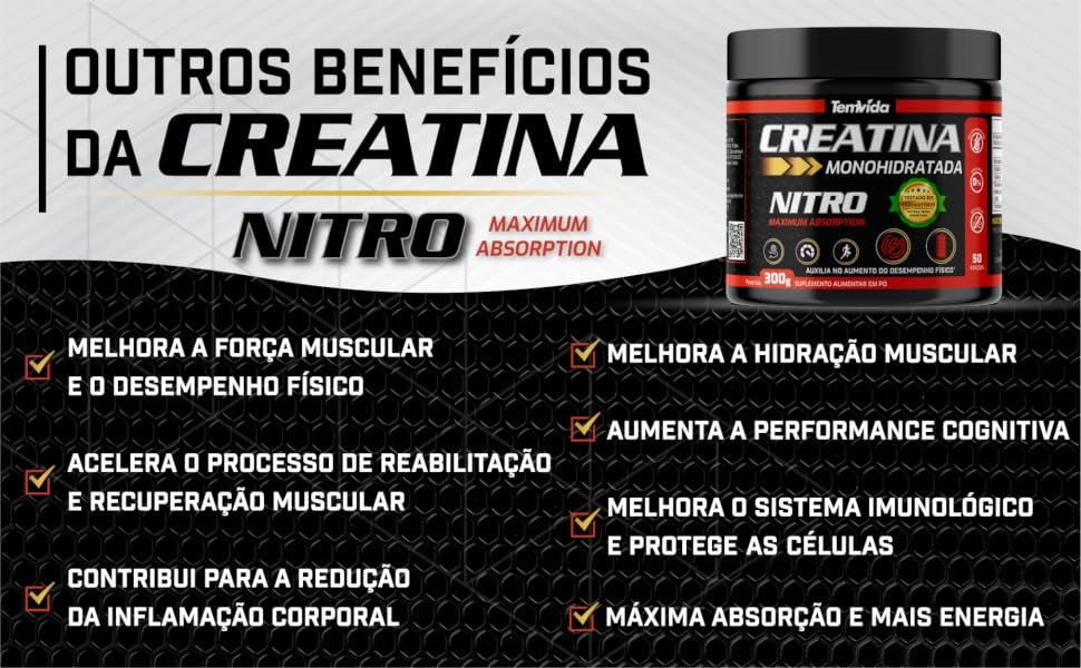 Creatina Nitro Natural tem, 300g - Imagem 10