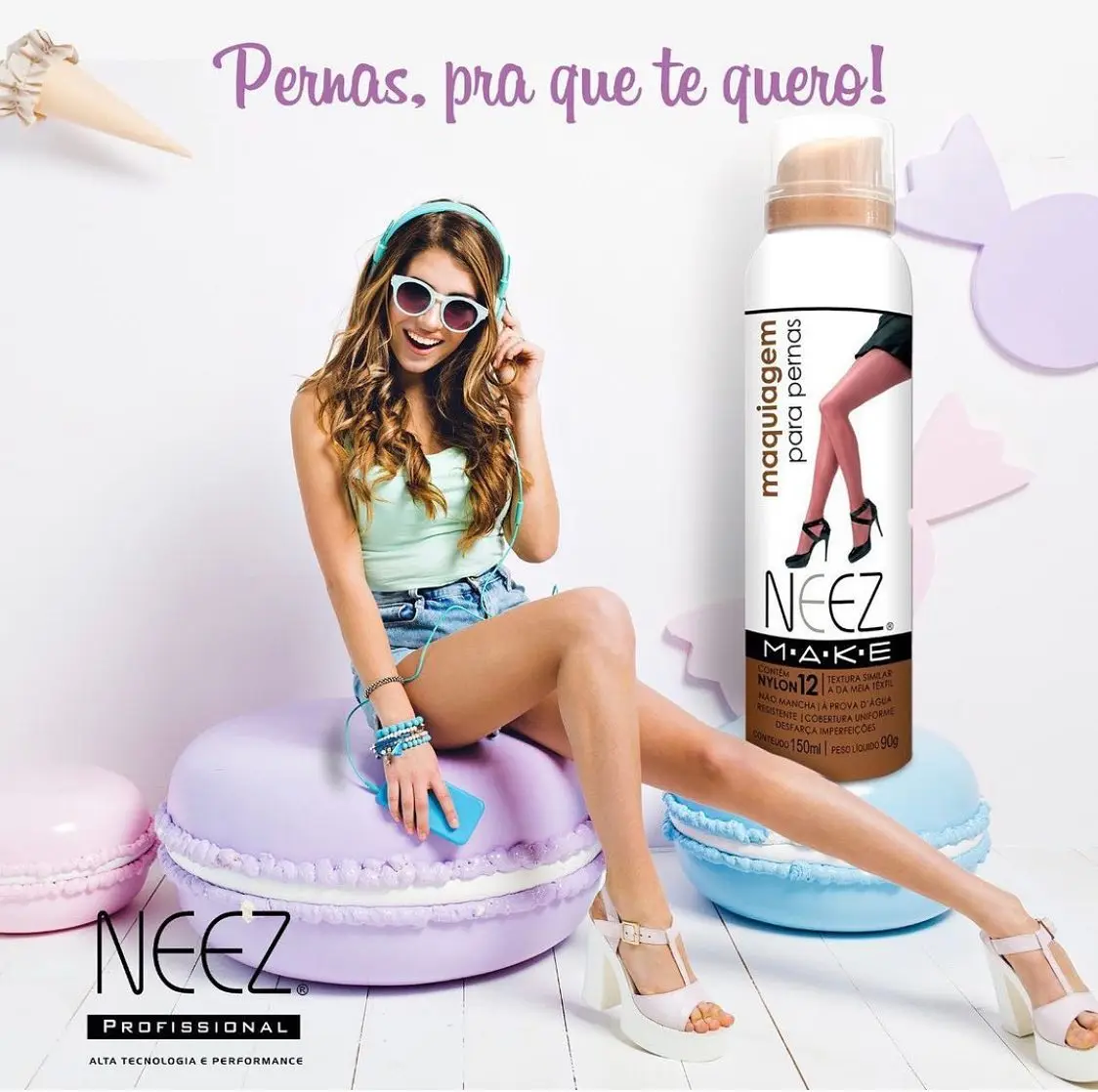 Maquiagem para Pernas e Corpo Pele Clara Camufla Celulite Estrias Cicatriz A Pro - Imagem 7