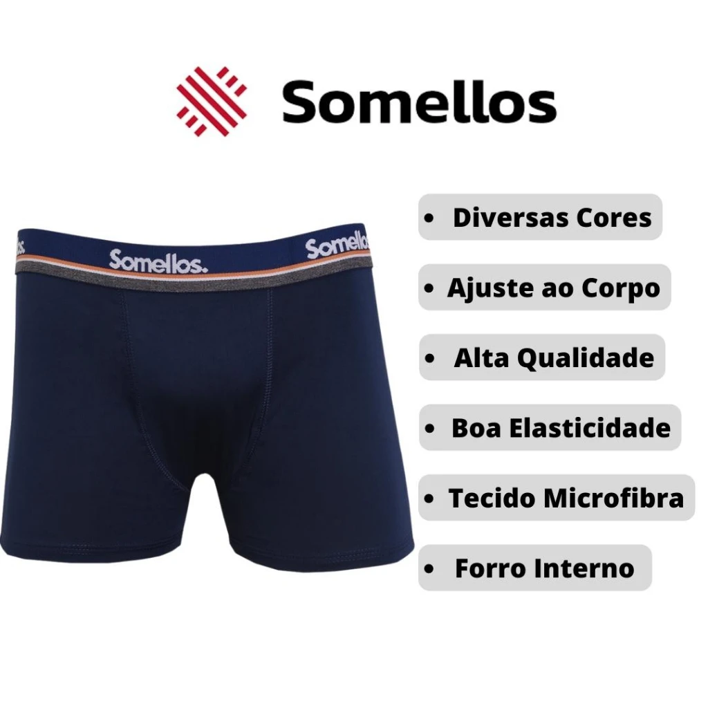 Kit 5 Cueca Boxer Masculina Microfibra Somellos Ou Similar