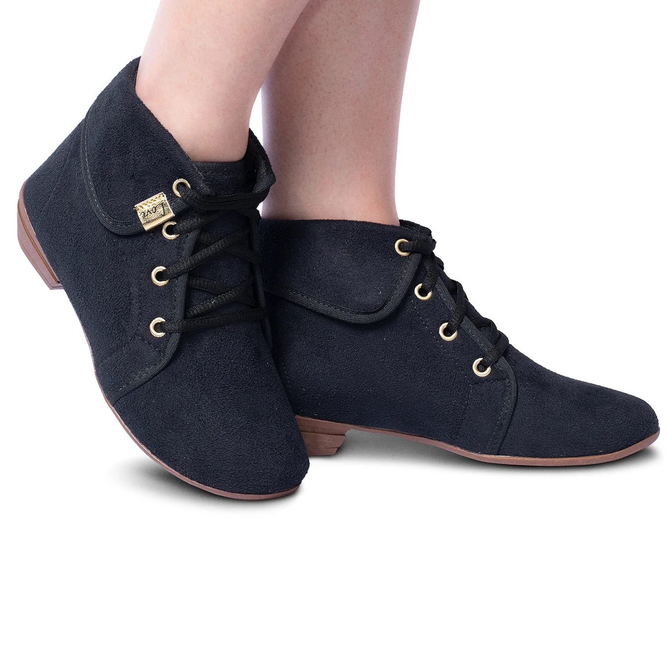 Bota Coturno Feminino Liso Cano Curto Frio Moda Inverno Tênis Botinha - Imagem 3