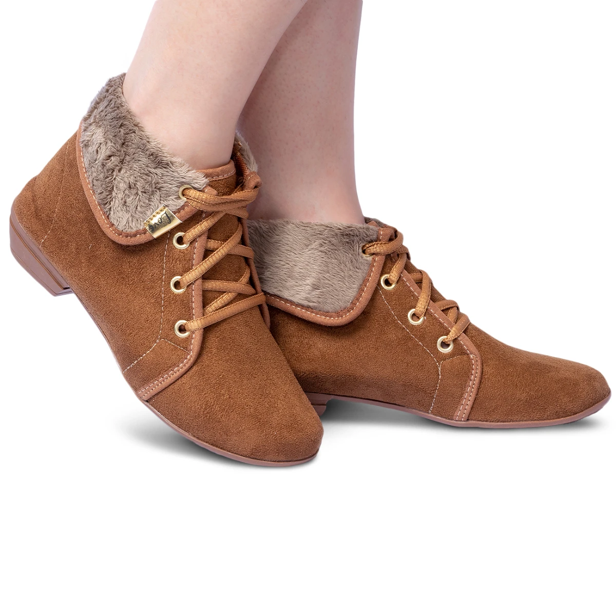 Bota Coturno Feminina Cano Curto Pele Inverno - Leila Soares - Imagem 3