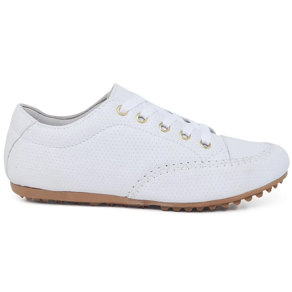 Tenis Casual Mocassim Feminino com Cadarço e Sola de Borracha Antiderrapante - Imagem 4
