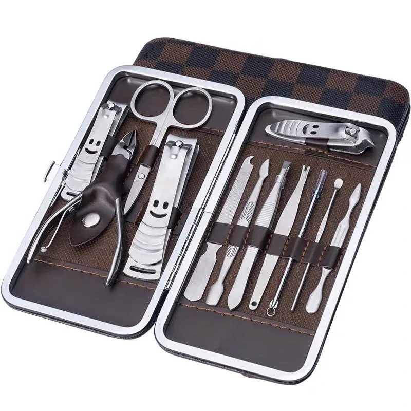 Kit Cortador De Unha Manicure Portatil Estojo Pinca Tesoura Material de aço inox - Imagem 2