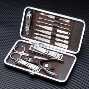 Kit Cortador De Unha Manicure Portatil Estojo Pinca Tesoura Material de aço inox