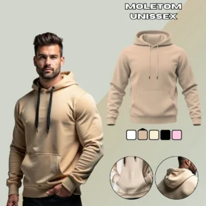 Moletom Canguru Liso Blusa Unissex Algodão Flanelado GuGi Bolso Frontal Capuz Aj