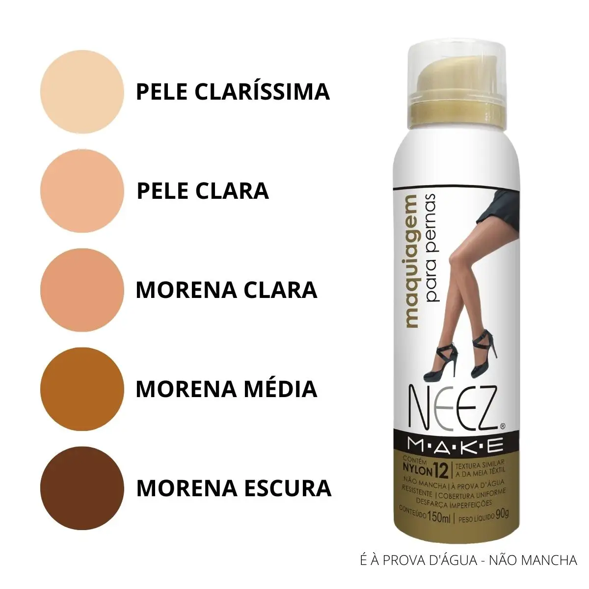 Maquiagem para Pernas e Corpo Pele Clara Camufla Celulite Estrias Cicatriz A Pro - Imagem 4