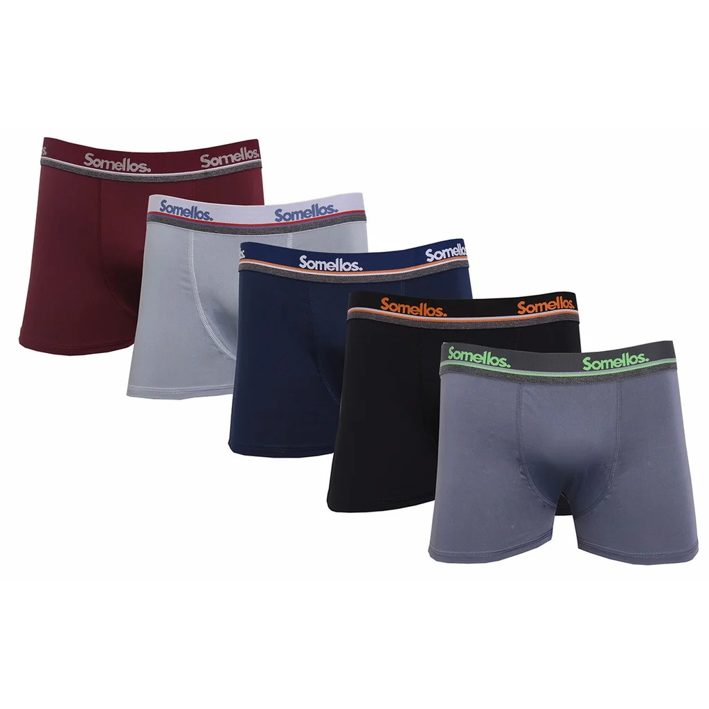 Kit 5 Cueca Boxer Masculina Microfibra Somellos Ou Similar - Imagem 3
