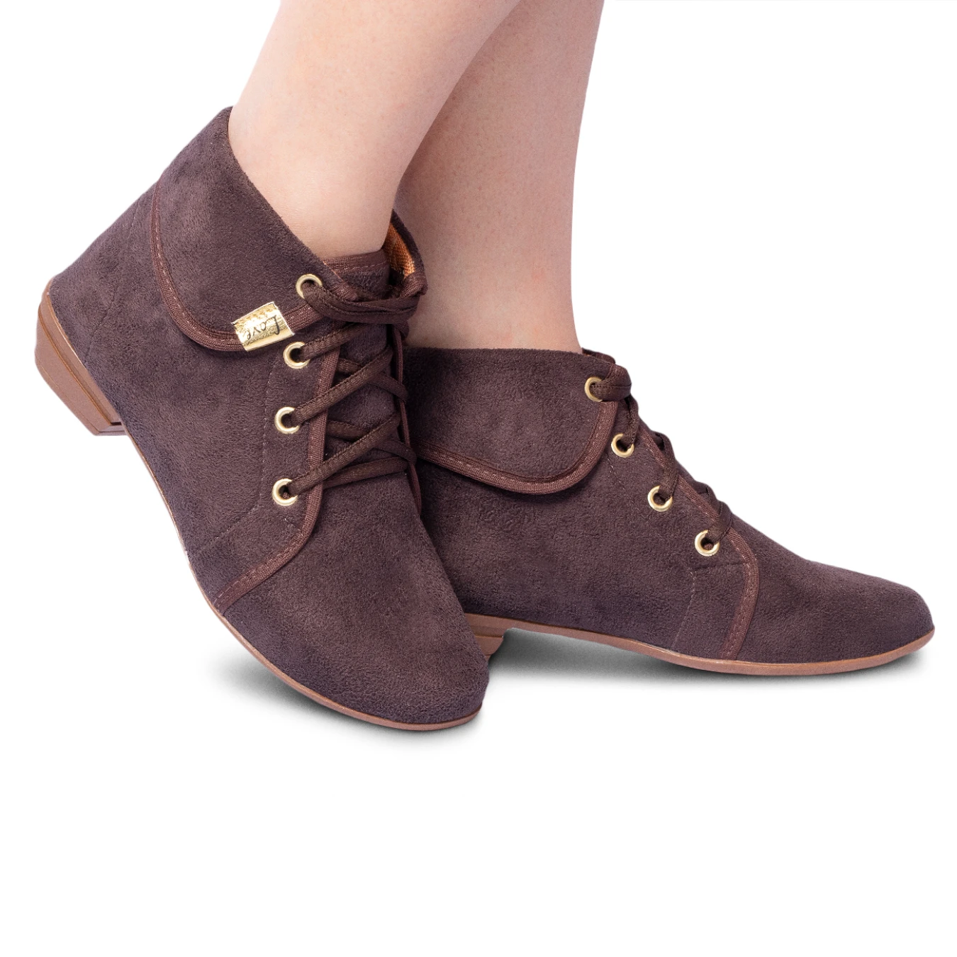 Bota Coturno Feminino Liso Cano Curto Frio Moda Inverno Tênis Botinha - Imagem 5