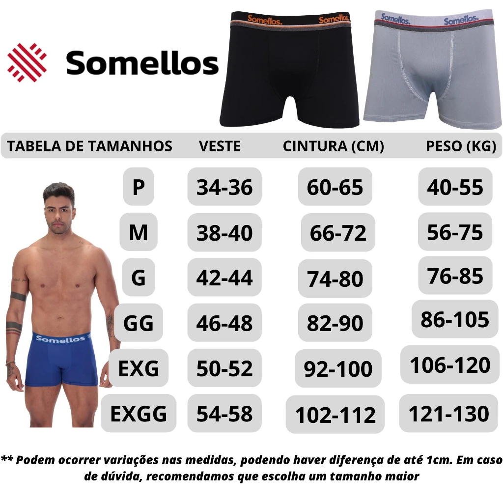 Kit 5 Cueca Boxer Masculina Microfibra Somellos Ou Similar - Imagem 7