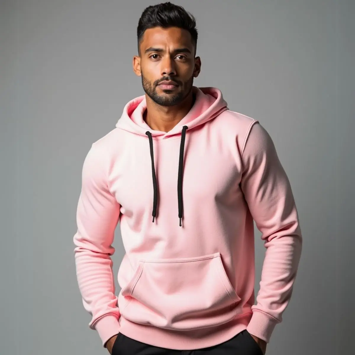 Moletom Canguru Liso Blusa Unissex Algodão Flanelado GuGi Bolso Frontal Capuz Aj - Imagem 5