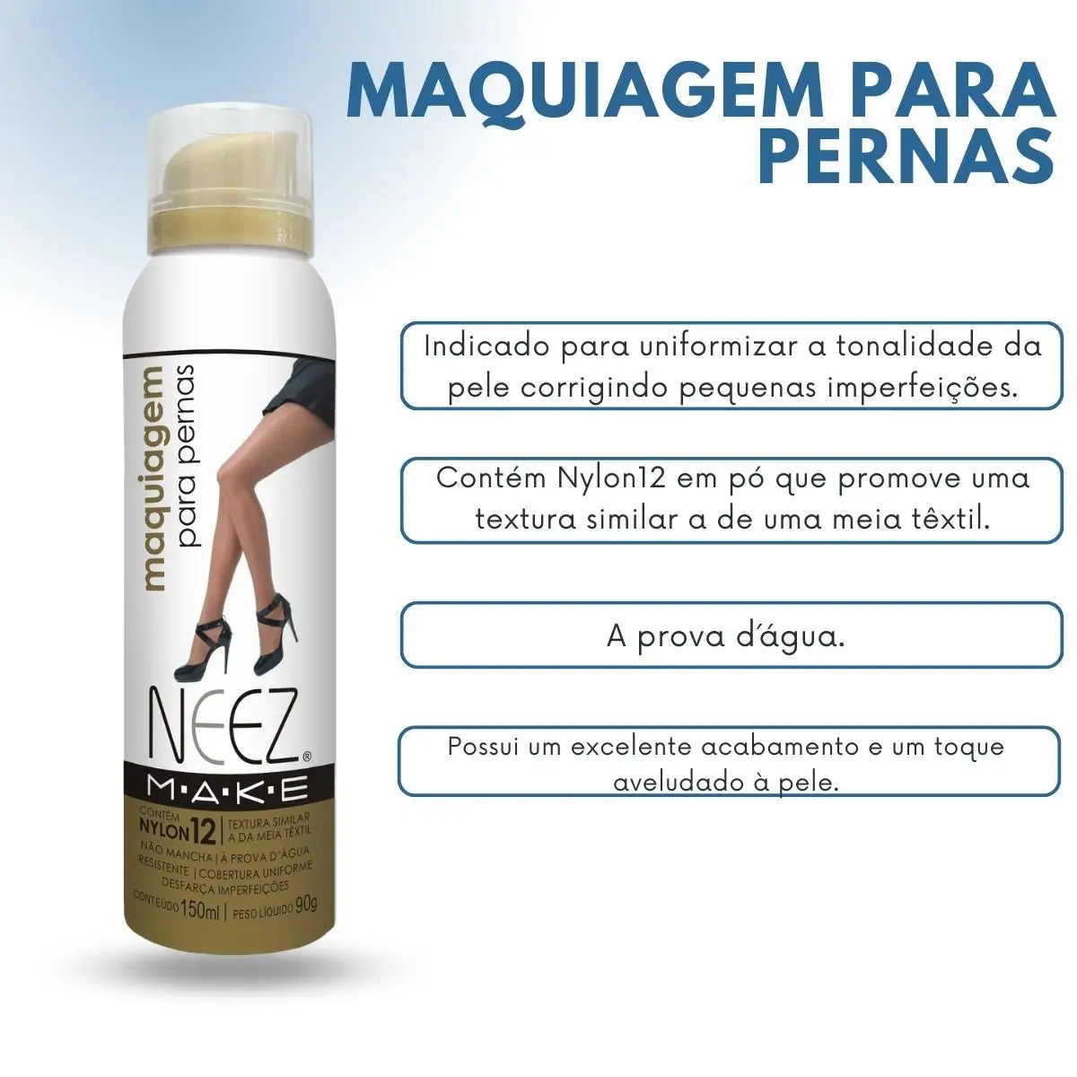 Maquiagem para Pernas e Corpo Pele Clara Camufla Celulite Estrias Cicatriz A Pro - Imagem 2