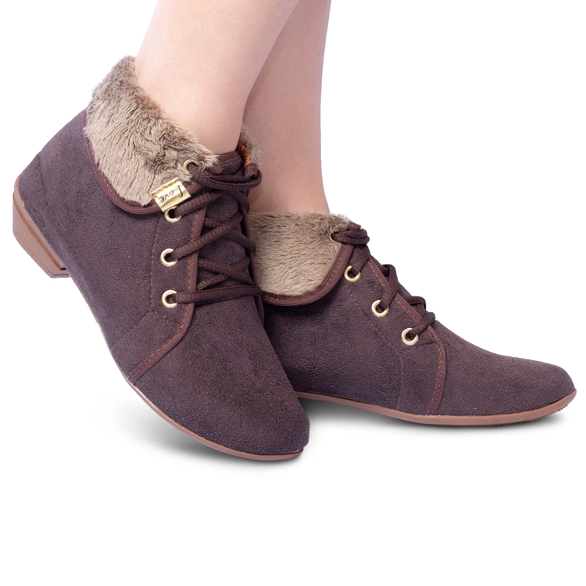 Bota Coturno Feminina Cano Curto Pele Inverno - Leila Soares - Imagem 5