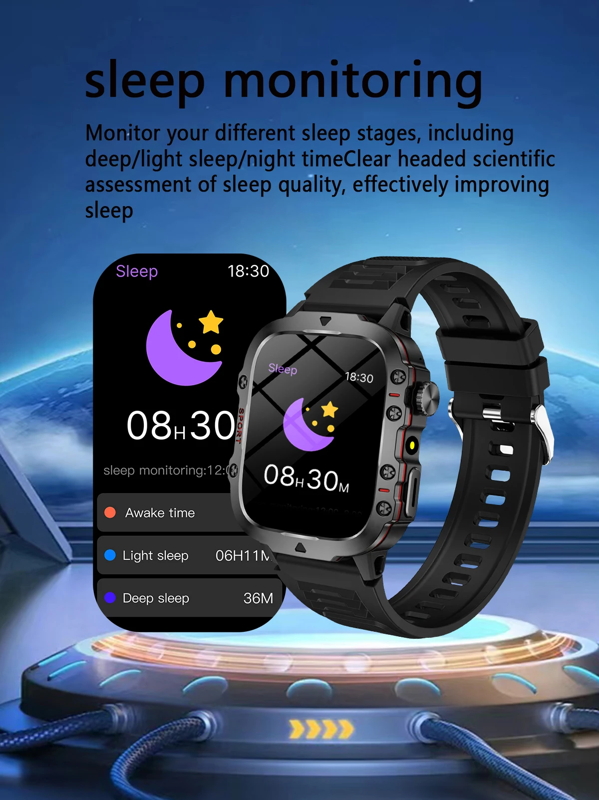 VALDUS 2025 Novo Chip de Baixíssimo Consumo Suporte Monitoramento de Sono Chamada Bluetooth Smartwatch Lembrete Sedentário - Imagem 5