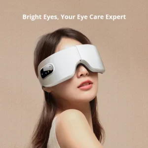 Massageador de Olhos Inteligente Sem Fio | Compressão Térmica + Controle de Tempo + Função de Música | Bateria de 500mAh para Melhoria do Sono