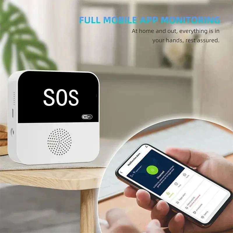 Botão de Pânico SOS Tuya Smart Wifi Sem Fio para Chamada de Emergência e Pager para Cuidadores de Idosos - Imagem 4