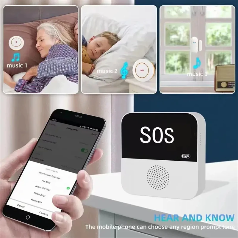 Botão de Pânico SOS Tuya Smart Wifi Sem Fio para Chamada de Emergência e Pager para Cuidadores de Idosos - Imagem 3