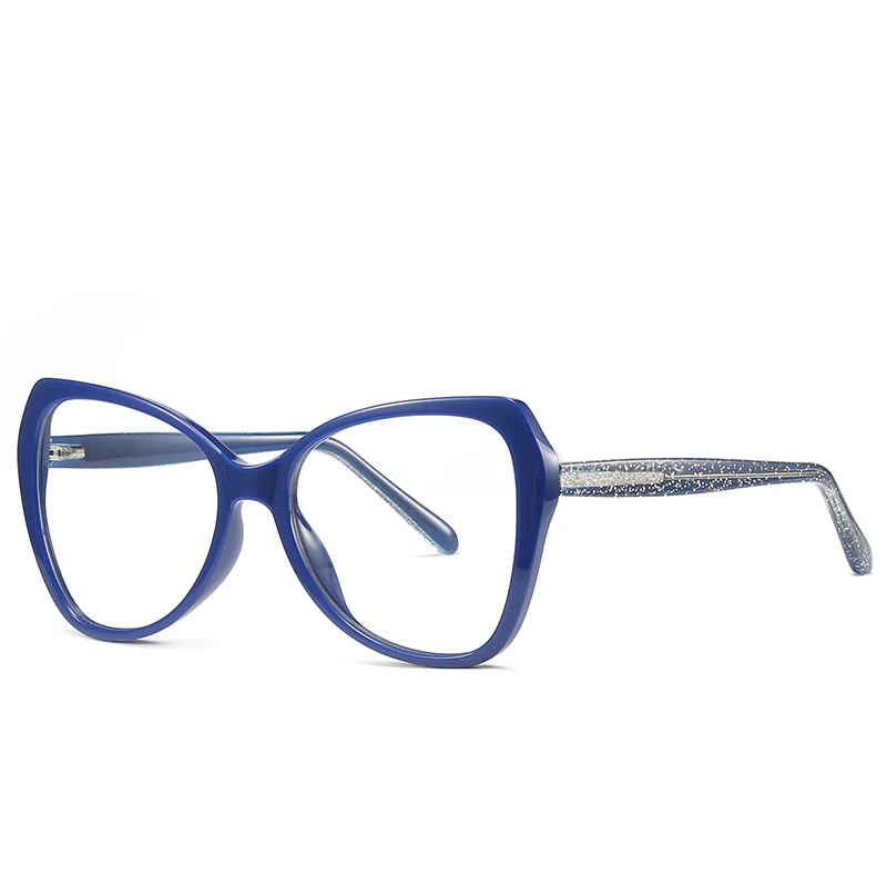Óculos Ópticos New Big Frame Anti-Blue Light Lady Spectacle Frames com Vermelho e Azul Primavera Pin Temple - Imagem 10